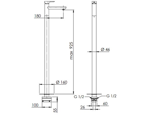 Смеситель для раковины Remer Infinity i18 Хром