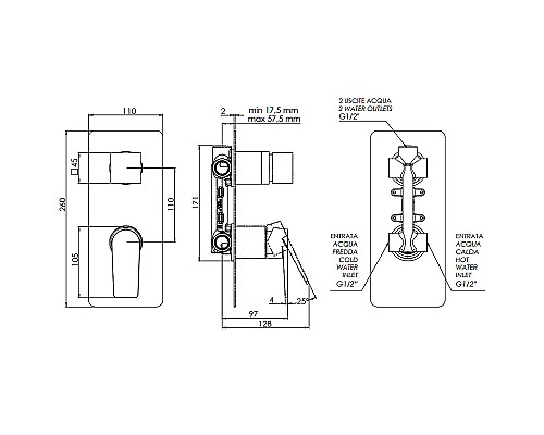 Смеситель для душа Remer Dream D92 Хром