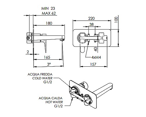 Смеситель для раковины Remer Winner W15 Хром