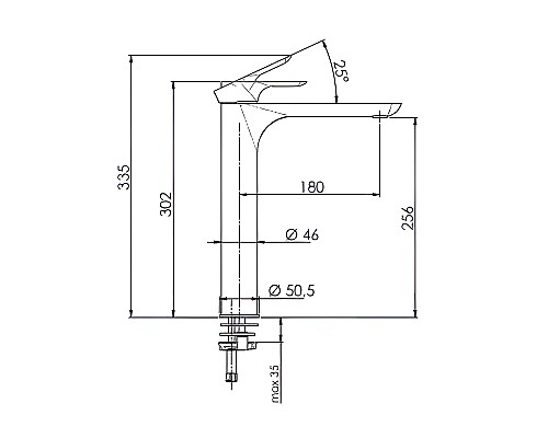 Смеситель для раковины Remer Infinity I11LNO Черный матовый