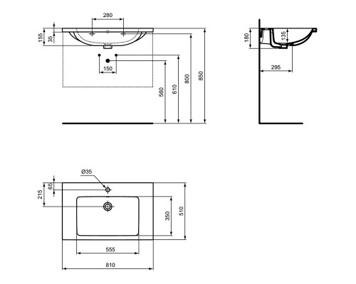 Раковина Ideal Standard I.Life B 81 Евробелая