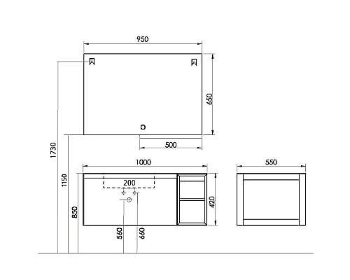 Зеркало Orans BC-V8101 95 8101MR с подсветкой с сенсорным выключателем