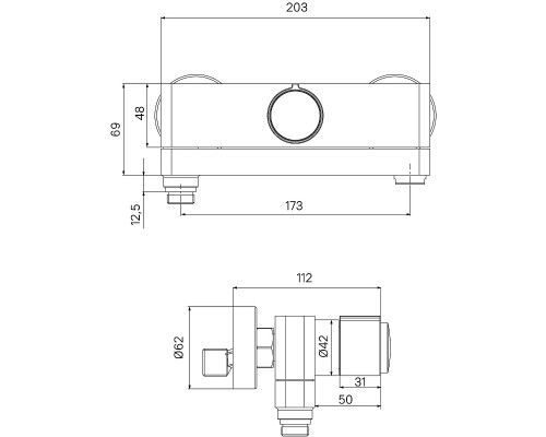 Смеситель для ванны Iddis Slide SLIBLBTi02WA Черный матовый