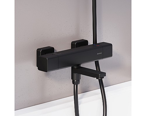 Смеситель для ванны Damixa Gala 533000300 с термостатом Черный матовый