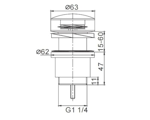 Донный клапан Frap F62-9 click-clack Оружейная сталь
