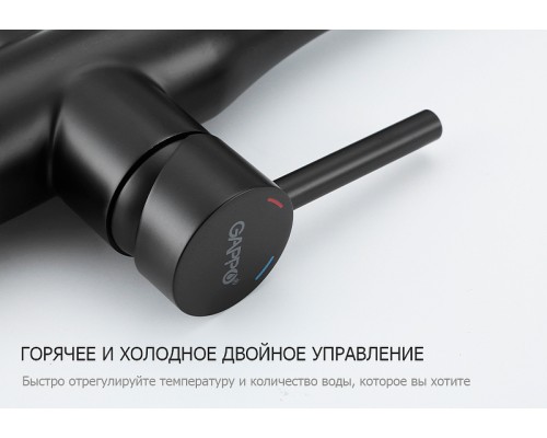 Смеситель для кухни Gappo G4399-76 Черный матовый