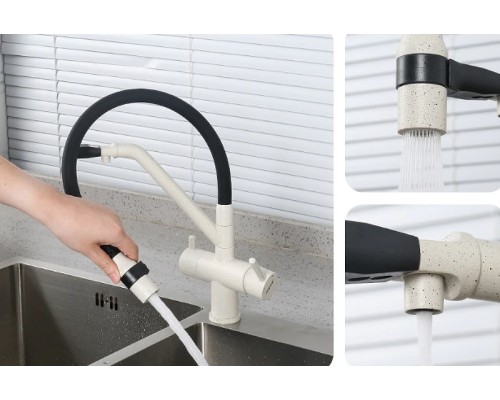 Смеситель для кухни Gappo G4398-81 Белый Черный