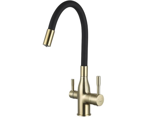Смеситель для кухни Frap H69 F4396-3 Сатин золотой Черный