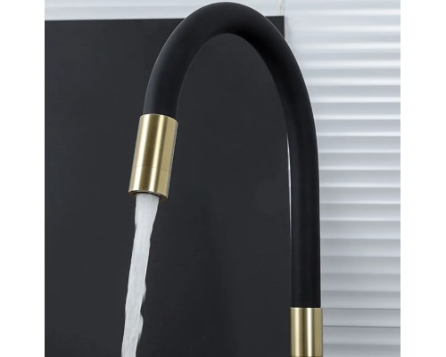 Смеситель для кухни Frap H69 F4396-3 Сатин золотой Черный