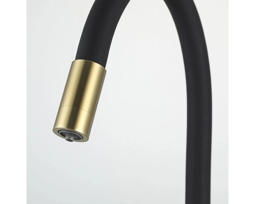 Смеситель для кухни Frap H69 F4396-3 Сатин золотой Черный