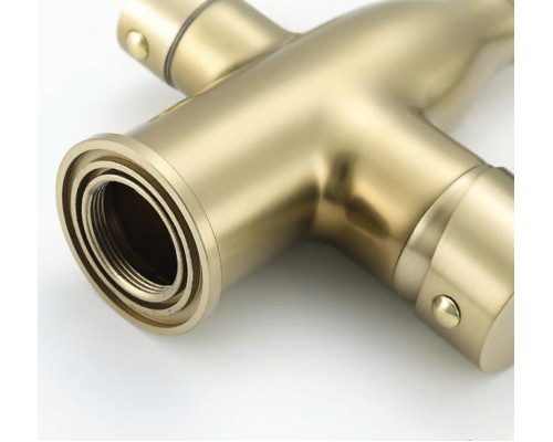 Смеситель для кухни Frap H69 F4396-3 Сатин золотой Черный