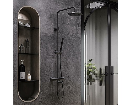 Душевая система Damixa Scandinavian Pure 936740300 Черная матовая