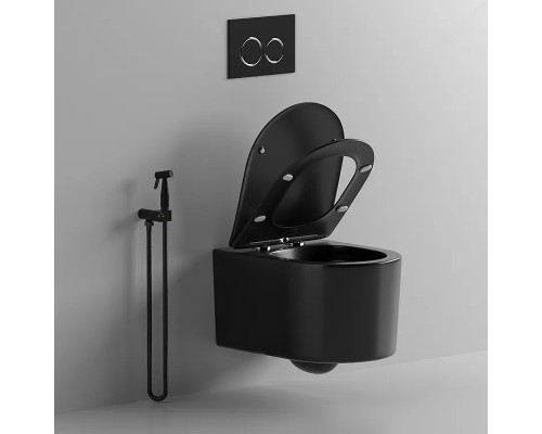 Унитаз Ceruttispa Tanaro Aria MB CT9238 подвесной Черный матовый с сиденьем Микролифт