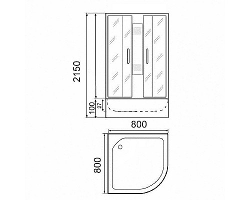 Душевая кабина Parly Frost 80x80 F811 без гидромассажа