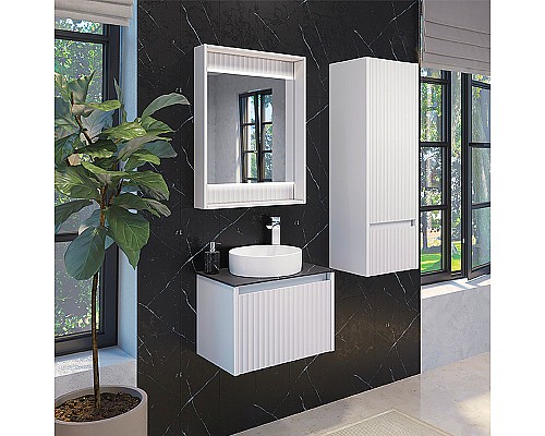 Тумба с раковиной Comforty Марсель 60 00-00012272 подвесная Белая матовая