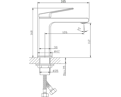 Смеситель для раковины Orange Gauss M30-021b Черный матовый