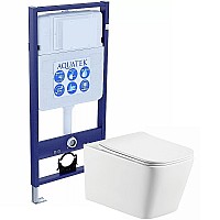 Комплект унитаза с инсталляцией Aquatek Либра New SET AQUATEK ЛИБРА N с сиденьем Микролифт