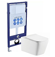 Комплект унитаза с инсталляцией Aquatek Либра New SET AQUATEK ЛИБРА N с сиденьем Микролифт