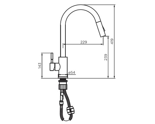 Смеситель для кухни Dorff Logic D3007533 Белый