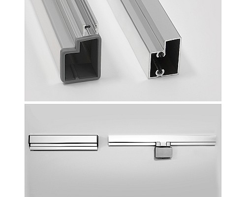 Душевая стенка WasserKRAFT Berkel 48P07-RP90 / Berkel 48P03-RP90 /  Salm 27I03-RP90 90 48P07-RP90 / 27I03-RP90 профиль Хром стекло прозрачное