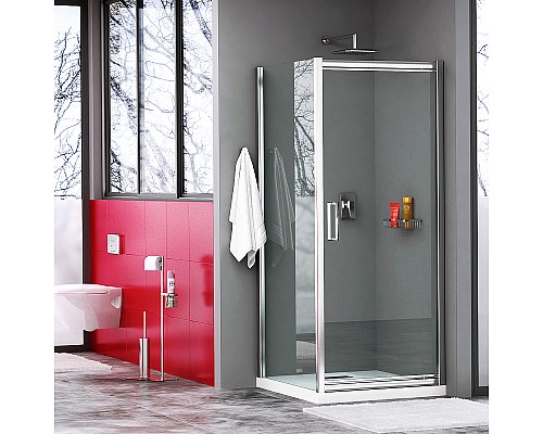 Душевая стенка WasserKRAFT Berkel 48P07-RP90 / Berkel 48P03-RP90 /  Salm 27I03-RP90 90 48P07-RP90 / 27I03-RP90 профиль Хром стекло прозрачное