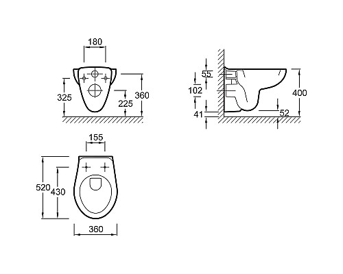 Комплект унитаза с инсталляцией Jacob Delafon Brive E21733RU-00 с сиденьем Микролифт и клавишей смыва Хром