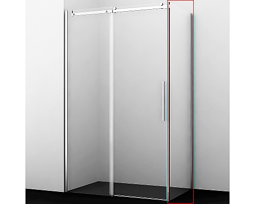 Душевая стенка WasserKRAFT Dinkel 58R06-RP80 / Alme 15R06-RP80 80 58R06-RP80/15R06-RP80 профиль Хром стекло прозрачное
