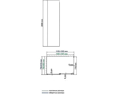 Душевая стенка WasserKRAFT Dinkel 58R06-RP80 / Alme 15R06-RP80 80 58R06-RP80/15R06-RP80 профиль Хром стекло прозрачное