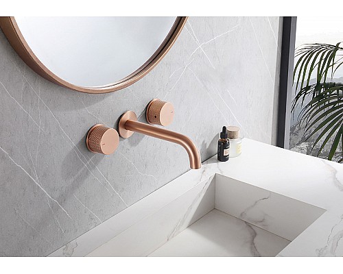 Смеситель для раковины Abber Wasser Kreis AF81122MRG Розовое золото матовое