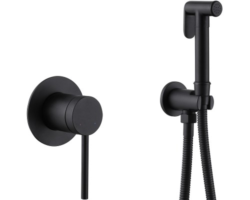 Гигиенический душ со смесителем Abber Emotion AF8825B Черный матовый