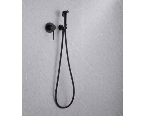 Гигиенический душ со смесителем Abber Emotion AF8825B Черный матовый