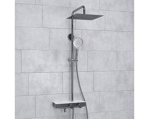 Душевая система WasserKRAFT A113.118.127.CH Thermo с термостатом Хром Белая