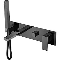 Смеситель для ванны Boheme Qubic 474-2-SGM Оружейная сталь глянцевая