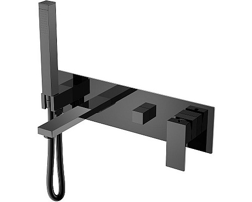 Смеситель для ванны Boheme Qubic 474-2-SGM Оружейная сталь глянцевая