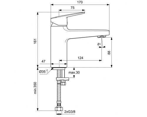 Смеситель для раковины Ideal Standard Ceraplan BD222XG Черный матовый