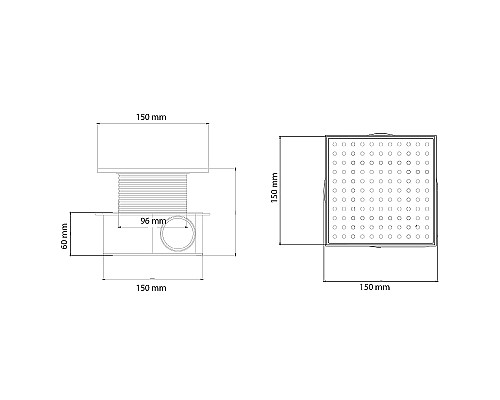 Душевой трап Boheme Smart Design 984-15-B с Черной решеткой