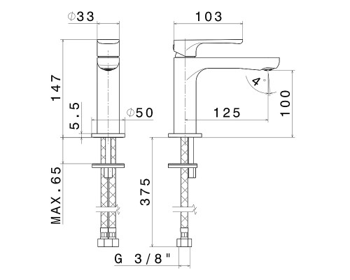 Смеситель для раковины Kerama Marazzi Ole 69412KM.01.093 Черный матовый