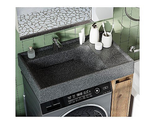 Раковина Aquaton Рейн 80 L 1A72113KRW210 на стиральную машину Графит