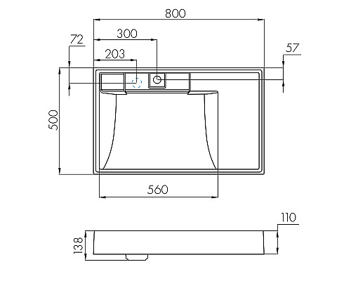 Раковина Aquaton Рейн 80 L 1A72113KRW210 на стиральную машину Графит