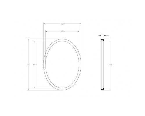 Зеркало Abber Stein 55 AS6610R с подсветкой с многофункциональной панелью