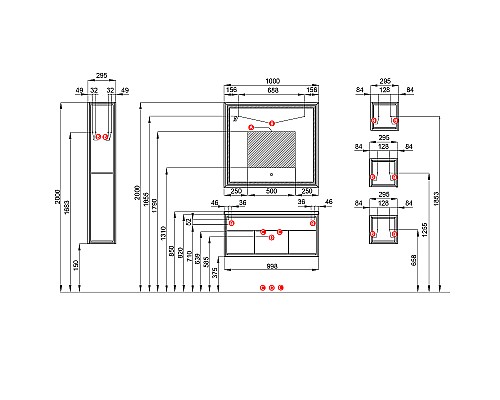 Тумба под раковину Aquaton Уэльс 80 1A267901WA6A0 подвесная Авеллино грей Антрацит