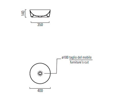 Раковина-чаша GSI Nubes 40 903916 Bistro Opaco