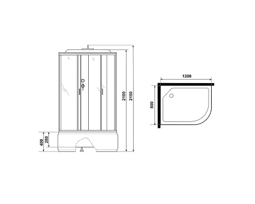 Душевая кабина Niagara Classic 120x80 NG-2310-14LG с гидромассажем