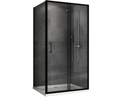 Душевой уголок Abber Schwarzer Diamant 120x80 профиль Черный стекло прозрачное