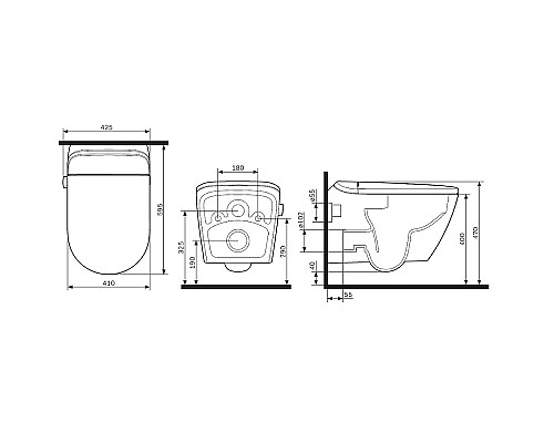 Унитаз-биде AM.PM Sensation CCC301700SC подвесной с сиденьем Микролифт