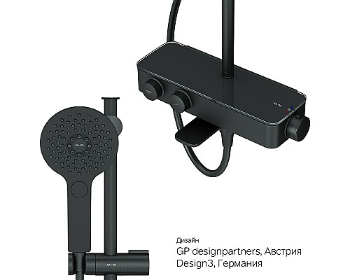 Душевая система AM.PM Inspire V2.0 F0750A522 с термостатом Черная матовая