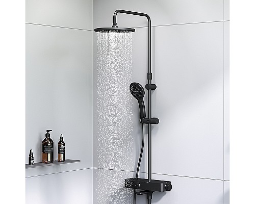 Душевая система AM.PM Inspire V2.0 F0750A522 с термостатом Черная матовая