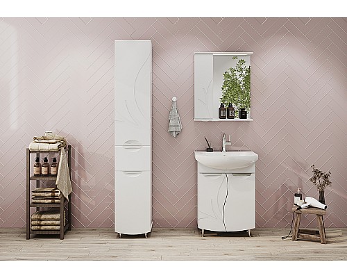 Зеркало со шкафом Volna Adel 60 L zsADEL60.L-01 с подсветкой Белое