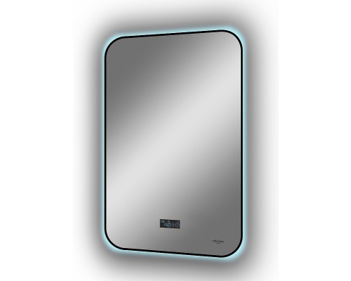 Зеркало Reflection Shadow 600х800 RF5732SH с подсветкой Черное с сенсорным выключателем, диммером, подогревом и часами