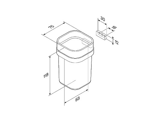 Стакан для зубных щеток AM.PM Func A8F34300 Хром